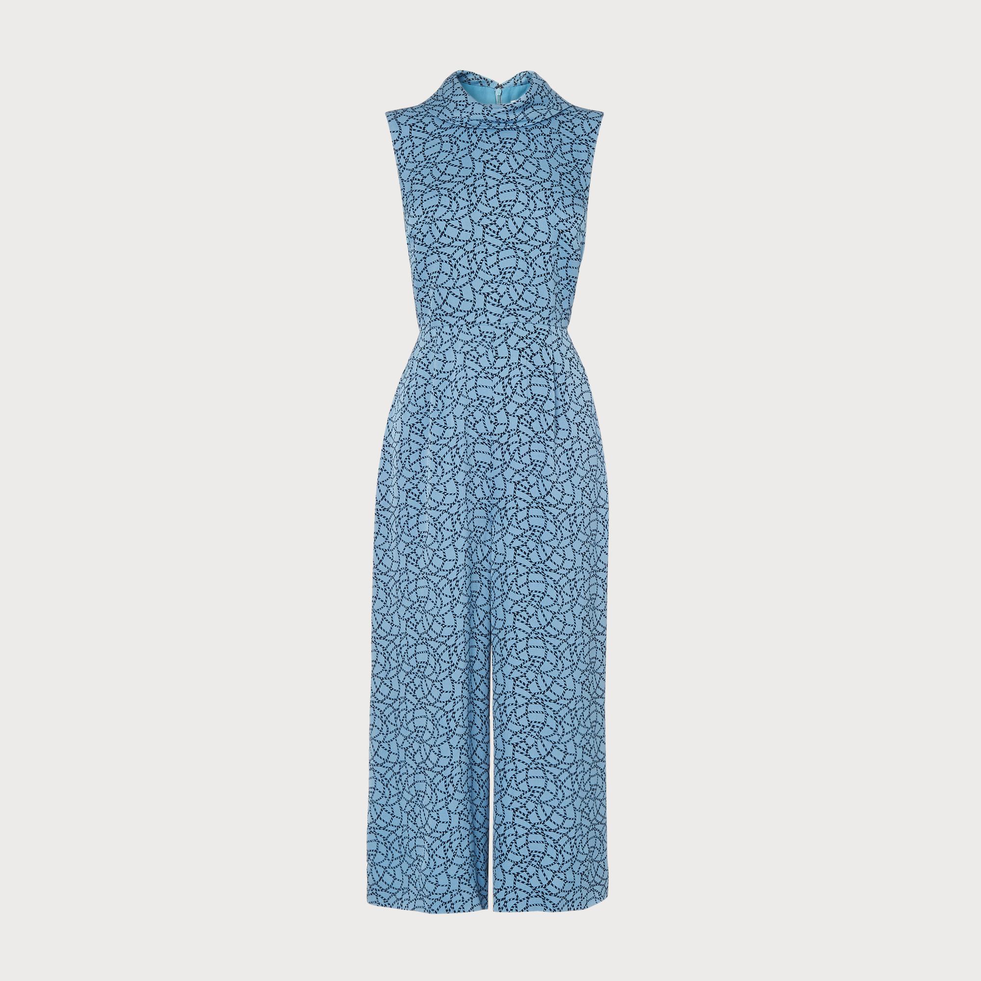 Bancroft Blue Rope Print Jumpsuit | Clothing | L.K.Bennett